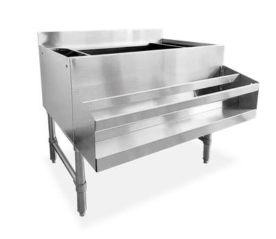Omcan USA 47520 36" W x 29" D x 33" H Stainless Steel and Galvanized Ice Bin