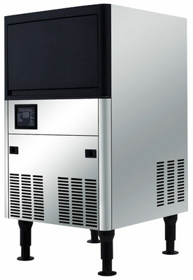 Omcan USA 47483 22.8" W Air Cooled Undercounter Stainless Steel Cube Style Ice Maker with Bin - 120 Lbs.