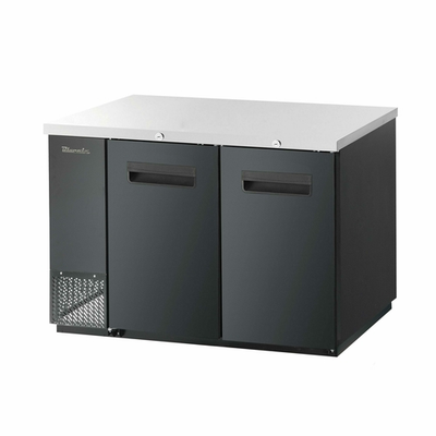 Blue Air BBB59-2B-HC 59" Two Section Black Laminated Exterior Back Bar Cooler - 115V