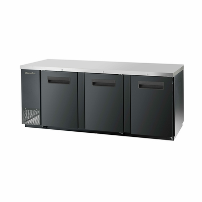 Blue Air BBB90-4B-HC 90.375" Side Mounted Black Laminated Exterior Back Bar Cooler - 115V