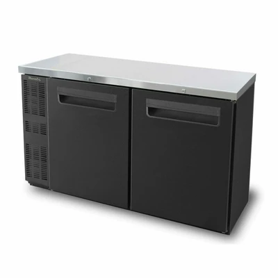 Blue Air BNB-60BT-HC 60.25" Side Mounted Black Laminated Exterior Back Bar Cooler - 115V