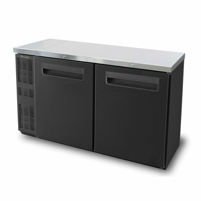 Blue Air BNB-60BT-HC 60.25" Side Mounted Black Laminated Exterior Back Bar Cooler - 115V