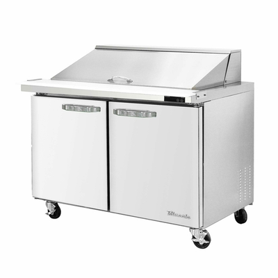Blue Air BLMT48-HC 48.38&quot;W Stainless Steel Exterior (2) Doors Mega Top Sandwich Prep Table - 115 Volts
