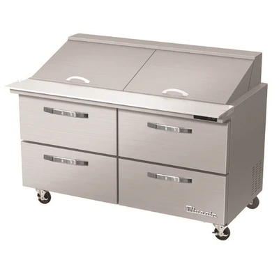 Blue Air BLMT60-D4-HC 60.38"W Stainless Steel Exterior (4) Drawers Mega Top Sandwich Prep Table - 115 Volts