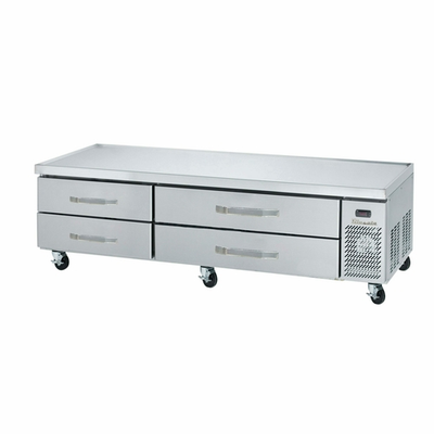 Blue Air BACB86M-HC 86.25&quot; W x 31&quot; D x 25.5&quot; H All Stainless Steel Side-Mounted Refrigerated Chef Base Equipment Stand