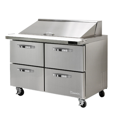 Blue Air BLMT48-D4-HC 48.38"W Stainless Steel Exterior (4) Drawers Mega Top Sandwich Prep Table - 115 Volts