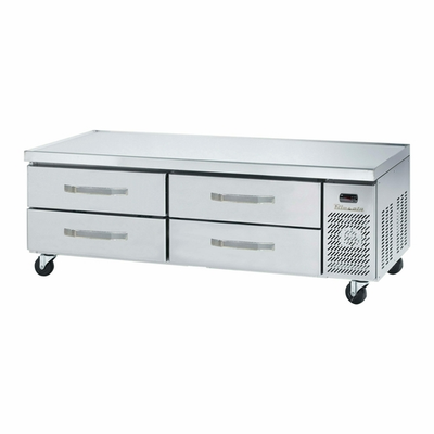 Blue Air BACB74M-HC 74.13&quot; W x 31&quot; D x 25.5&quot; H All Stainless Steel Side-Mounted Refrigerated Chef Base Equipment Stand