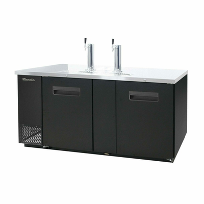 Blue Air BDD69-3B-HC 67.13" W x 27.13" D x 37" H Black Stainless Flat Top Keg Cooler