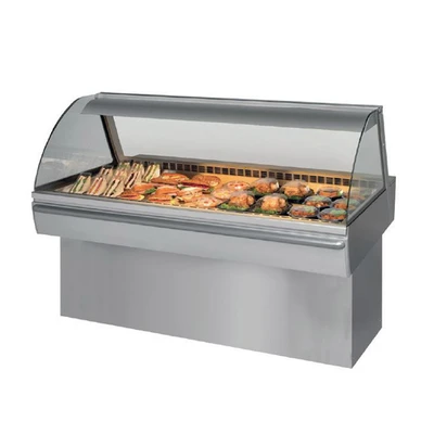 Fri-Jado HD 5 SELF 69" W Stainless Steel Curved Glass Hot Deli Inline Merchandiser - 208 Volts