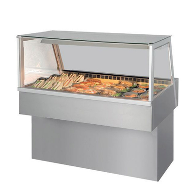 Fri-Jado HD 4 SQ SS 55.88" W Stainless Steel Self-Service Built-Into Counter Hot Deli Inline Merchandiser - 208 Volts