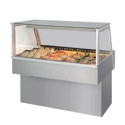 Fri-Jado HD 4 SQ SS 55.88" W Stainless Steel Self-Service Built-Into Counter Hot Deli Inline Merchandiser - 208 Volts