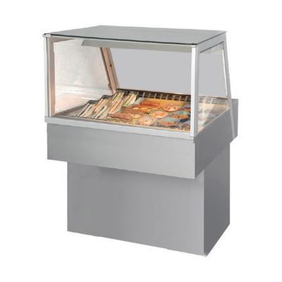Fri-Jado HD 3 SQ SS 42.63" W Stainless Steel Curved Glass Hot Deli Inline Merchandiser - 208 Volts