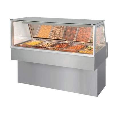Fri-Jado HD 5 SQUARE 69" W Stainless Steel Self-Service Built-Into Counter Hot Deli Inline Merchandiser - 208 Volts