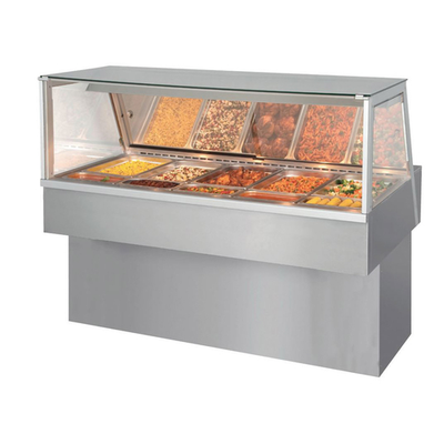 Fri-Jado HD 5 SQUARE 69" W Stainless Steel Self-Service Built-Into Counter Hot Deli Inline Merchandiser - 208 Volts