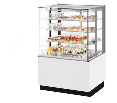 Fri-Jado MCC 36-4 C SS SB UF 35.44" W White Glass Door Solid Back Self-Service Modular Convenience Counter - 115 Volts