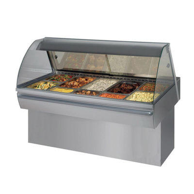 Fri-Jado HD 5 CURVE 69" W Stainless Steel Curved Glass Hot Deli Inline Merchandiser - 208 Volts