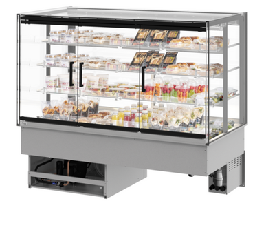 Fri-Jado MCC 60-4 C SS FD SB 59.06" W White Glass Door Solid Back Self-Service Drop-In Modular Convenience Counter - 115 Volts