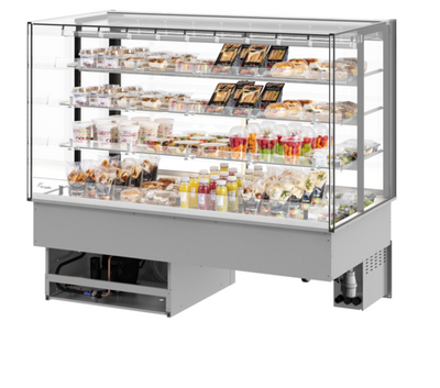 Fri-Jado MCC 60-3 C SS SB 59.06" W White Glass Door Solid Back Self-Service Drop-In Modular Convenience Counter - 115 Volts