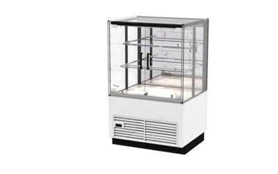 Fri-Jado MCC 36-3 C SS FD SB UF 35.44" W White Glass Door Solid Back Self-Service Modular Convenience Counter - 115 Volts