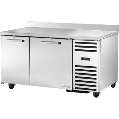 True TWT-60-32-HC~SPEC3 Stainless Steel 2 Section 2 Doors SPEC SERIES Deep Work Top Refrigerator - 115 Volts 0.1 HP
