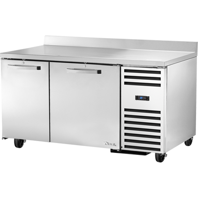 True TWT-60-32-HC~SPEC3 Stainless Steel 2 Section 2 Doors SPEC SERIES Deep Work Top Refrigerator - 115 Volts 0.1 HP