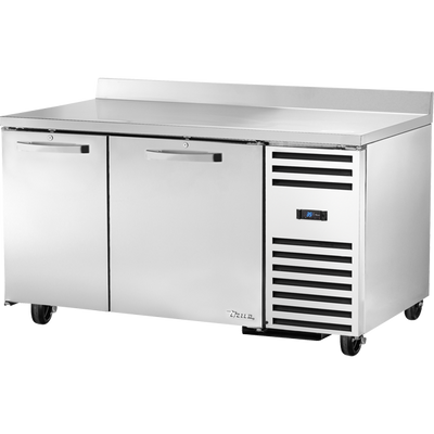 True TWT-60-32-HC~SPEC3 Stainless Steel 2 Section 2 Doors SPEC SERIES Deep Work Top Refrigerator - 115 Volts 0.1 HP