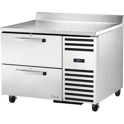 True TWT-44D-2-HC~SPEC3 Stainless Steel and Aluminum 1 Section 2 Drawers SPEC SERIES Deep Work Top Refrigerator - 115 Volts 0.1 HP