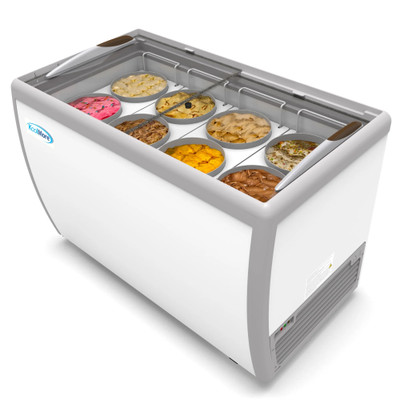 Koolmore KM-ICD-49SD 50" W Top Sliding Glass Door 8 Tubs Ice Cream Dipping Display Cabinet