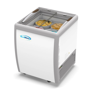 Koolmore KM-ICD-26SD 26" W Top Sliding Glass Door 4 Tubs Ice Cream Dipping Display Cabinet