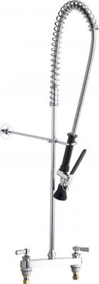 Chicago Faucets 527-919SLXKCABCP Polished Chrome Ceramic Valve Pre-Rinse Fitting with 8" Fixed Centers