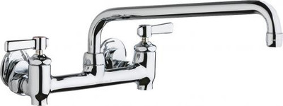 Chicago Faucets 640-L12E35-369YAB Wall-Mounted Manual Faucet with Adjustable Centers