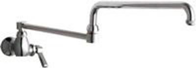 Chicago Faucets 332-DJ26ABCP 9.38" W Polished Chrome Double Joint Single Hole Wall Mounted Pot and Kettle Filler