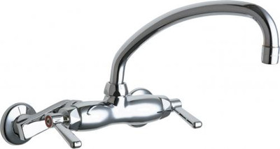 Chicago Faucets 445-L9ABCP 6.31" W Polished Chrome Swing Wall Mounted Manual Faucet with Adjustable Centers