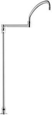 Chicago Faucets 513-ABCP 8.19" W Polished Chrome Double Joint Single Hole Deck Mounted Pot and Kettle Filler