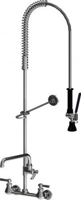 Chicago Faucets 510-G613L12XKCAB 8.19&quot; W Polished Chrome Swing Pre-Rinse Fitting with 8&quot; Adjustable Centers