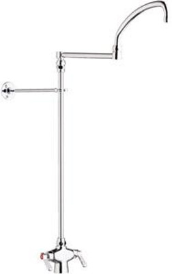 Chicago Faucets 511-ABCP 8.19" W Polished Chrome Double Joint Single Hole Deck Mounted Pot and Kettle Filler