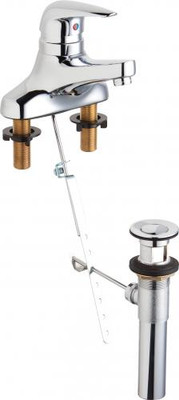 Chicago Faucets 420-POABCP 9.38" W Polished Chrome Deck Mounted Manual Faucet with 4" Centers