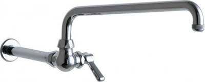 Chicago Faucets 334-ABCP 6" W Polished Chrome Swing Single Hole Wall Mounted Wok Filler