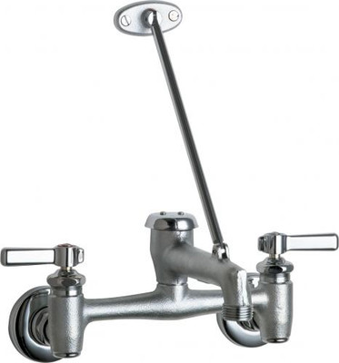 Chicago Faucets 897-MPRCF Wall-Mounted Manual Faucet with 8" Centers