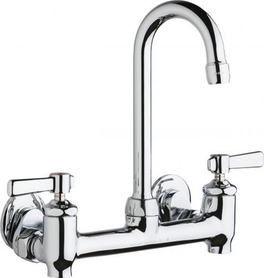 Chicago Faucets 640-GN1AE35-369YAB Wall-Mounted Manual Faucet with Adjustable Centers