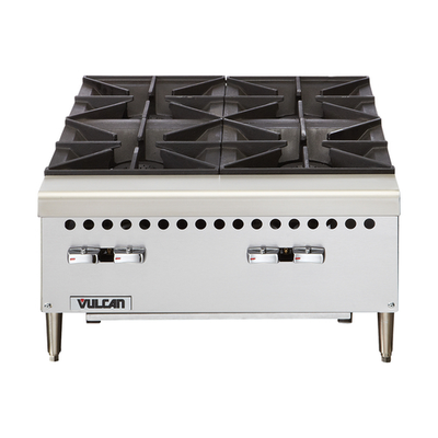 Vulcan VCRH24-LP 24" W Stainless Steel Liquid Propane Countertop Hotplate - 100,000 BTU