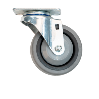 New Age C538 4" Dia Thermoplastic Rubber (TPR) Wheel Tread Swivel Plate Caster Without Brakes