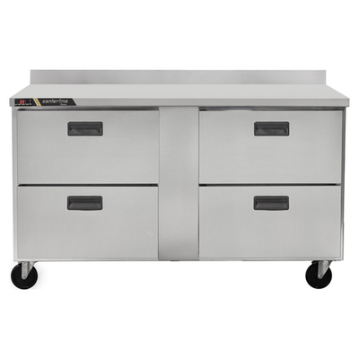 Traulsen CLUC-60F-DW-WT 60.25" W Stainless Steel Centerline Compact Undercounter Freezer with Work Top - 115 Volts