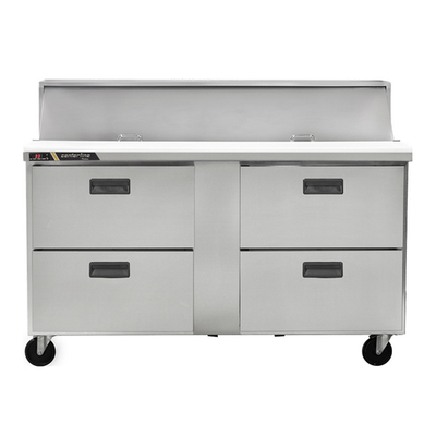 Traulsen CLPT-6024-DW 60.25" W Stainless Steel Centerline By Traulsen Mega Top Prep Table Refrigerator with Roll-Top Lid - 115 Volts