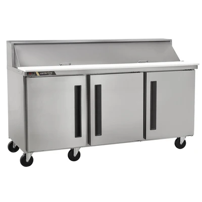 Traulsen CLPT-7220-SD-RRR 70.25" W Stainless Steel Centerline By Traulsen Compact Prep Table Refrigerator with Roll-Top Lid - 115 Volts