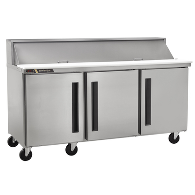 Traulsen CLPT-7220-SD-RRR 70.25" W Stainless Steel Centerline By Traulsen Compact Prep Table Refrigerator with Roll-Top Lid - 115 Volts