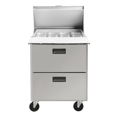 Traulsen CLPT-2708-DW 27.88" W Stainless Steel Centerline By Traulsen Compact Prep Table Refrigerator with Roll-Top Lid - 115 Volts