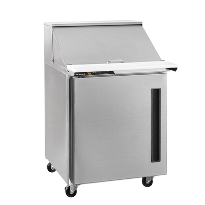 Traulsen CLPT-2708-SD-R 27.88" W Stainless Steel Centerline By Traulsen Compact Prep Table Refrigerator with Roll-Top Lid - 115 Volts