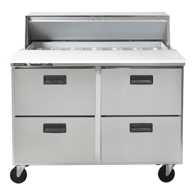 Traulsen CLPT-4812-DW 48.56" W Stainless Steel Centerline By Traulsen Compact Prep Table Refrigerator with Roll-Top Lid - 115 Volts