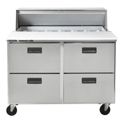 Traulsen CLPT-4812-DW 48.56" W Stainless Steel Centerline By Traulsen Compact Prep Table Refrigerator with Roll-Top Lid - 115 Volts